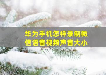 华为手机怎样录制微信语音视频声音大小