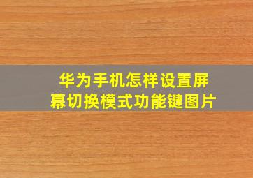 华为手机怎样设置屏幕切换模式功能键图片