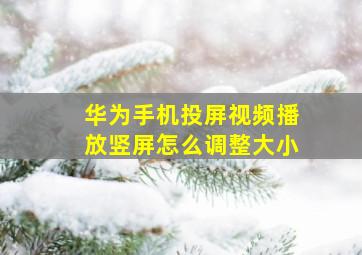 华为手机投屏视频播放竖屏怎么调整大小