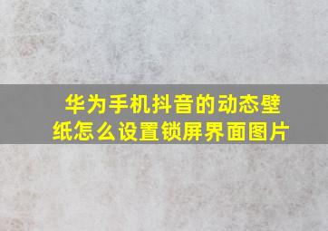 华为手机抖音的动态壁纸怎么设置锁屏界面图片