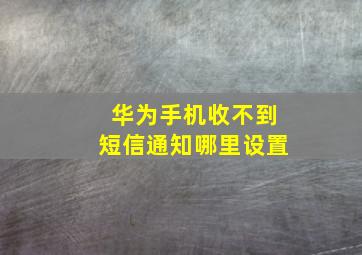 华为手机收不到短信通知哪里设置