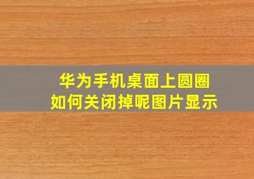 华为手机桌面上圆圈如何关闭掉呢图片显示