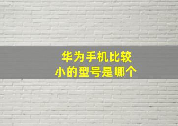 华为手机比较小的型号是哪个