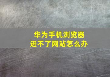 华为手机浏览器进不了网站怎么办