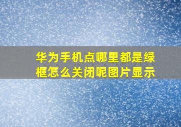 华为手机点哪里都是绿框怎么关闭呢图片显示