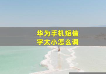 华为手机短信字太小怎么调