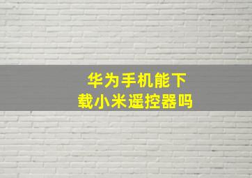 华为手机能下载小米遥控器吗