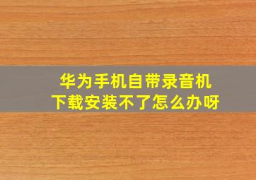 华为手机自带录音机下载安装不了怎么办呀