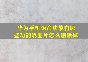 华为手机语音功能有哪些功能呢图片怎么删除掉