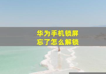 华为手机锁屏忘了怎么解锁