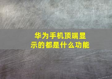 华为手机顶端显示的都是什么功能