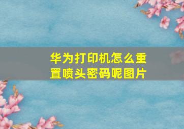 华为打印机怎么重置喷头密码呢图片