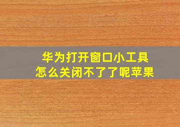 华为打开窗口小工具怎么关闭不了了呢苹果