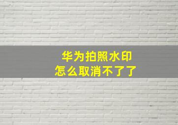 华为拍照水印怎么取消不了了