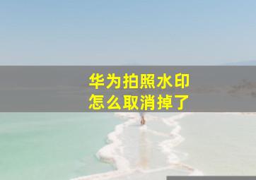 华为拍照水印怎么取消掉了