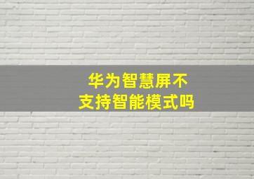 华为智慧屏不支持智能模式吗