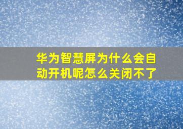 华为智慧屏为什么会自动开机呢怎么关闭不了