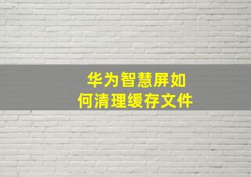 华为智慧屏如何清理缓存文件