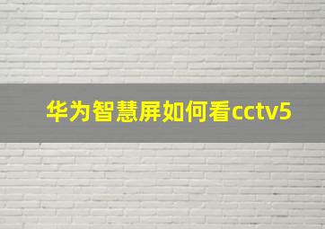 华为智慧屏如何看cctv5