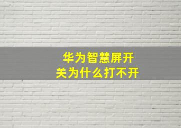 华为智慧屏开关为什么打不开