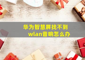 华为智慧屏找不到wlan音响怎么办