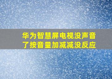 华为智慧屏电视没声音了按音量加减减没反应