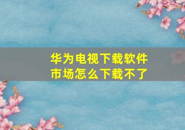 华为电视下载软件市场怎么下载不了