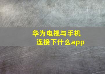 华为电视与手机连接下什么app