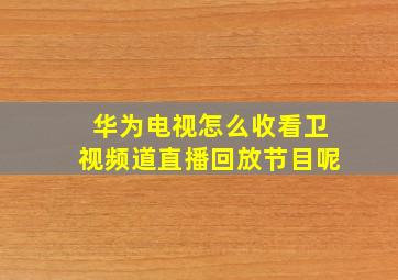 华为电视怎么收看卫视频道直播回放节目呢