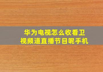 华为电视怎么收看卫视频道直播节目呢手机