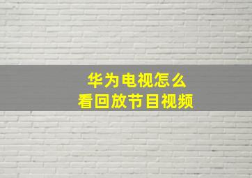 华为电视怎么看回放节目视频