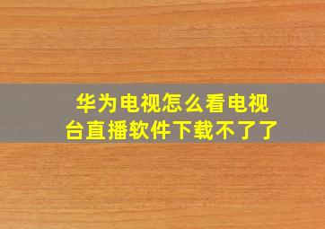 华为电视怎么看电视台直播软件下载不了了