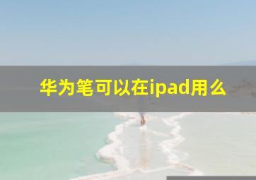 华为笔可以在ipad用么