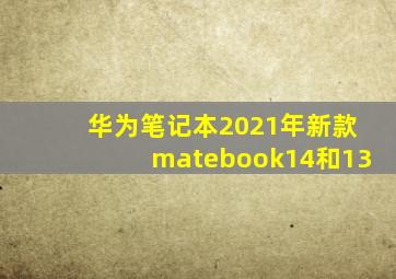 华为笔记本2021年新款matebook14和13