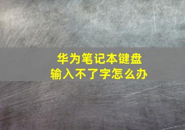 华为笔记本键盘输入不了字怎么办