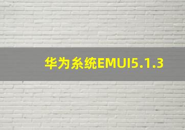 华为糸统EMUI5.1.3