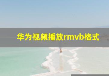 华为视频播放rmvb格式