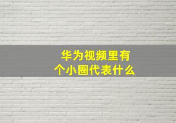 华为视频里有个小圈代表什么