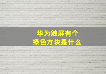 华为触屏有个绿色方块是什么