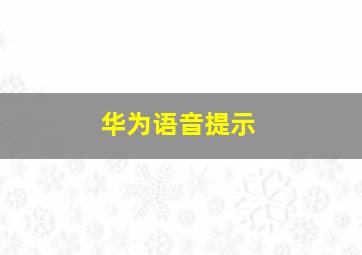 华为语音提示