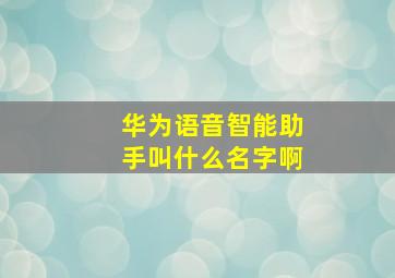 华为语音智能助手叫什么名字啊