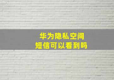 华为隐私空间短信可以看到吗