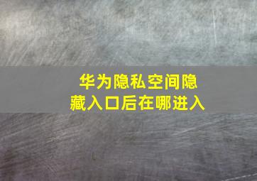 华为隐私空间隐藏入口后在哪进入