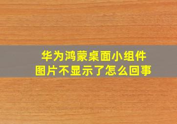 华为鸿蒙桌面小组件图片不显示了怎么回事