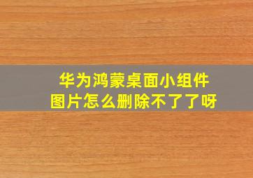 华为鸿蒙桌面小组件图片怎么删除不了了呀