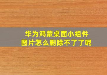 华为鸿蒙桌面小组件图片怎么删除不了了呢