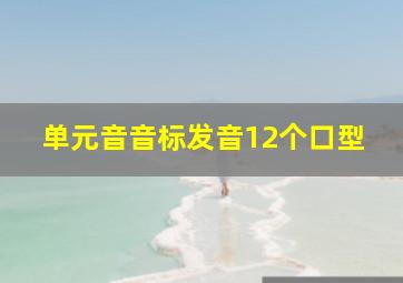 单元音音标发音12个口型