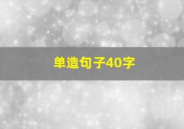 单造句子40字