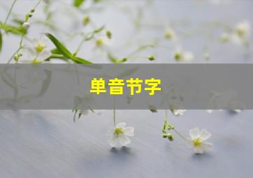 单音节字