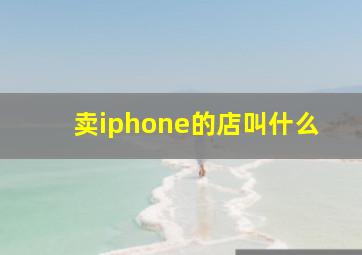 卖iphone的店叫什么